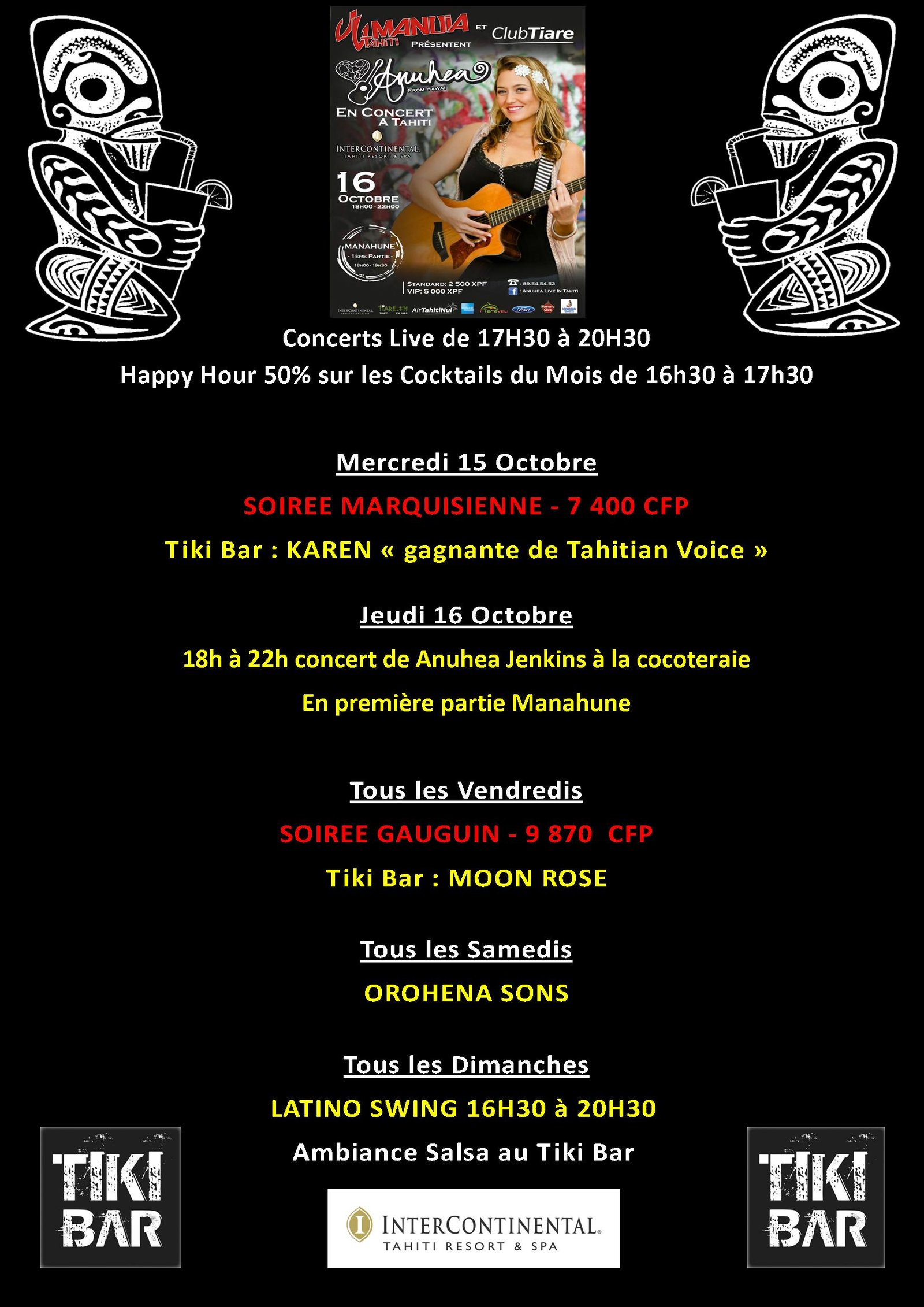 L'agenda de la semaine au Tiki Bar