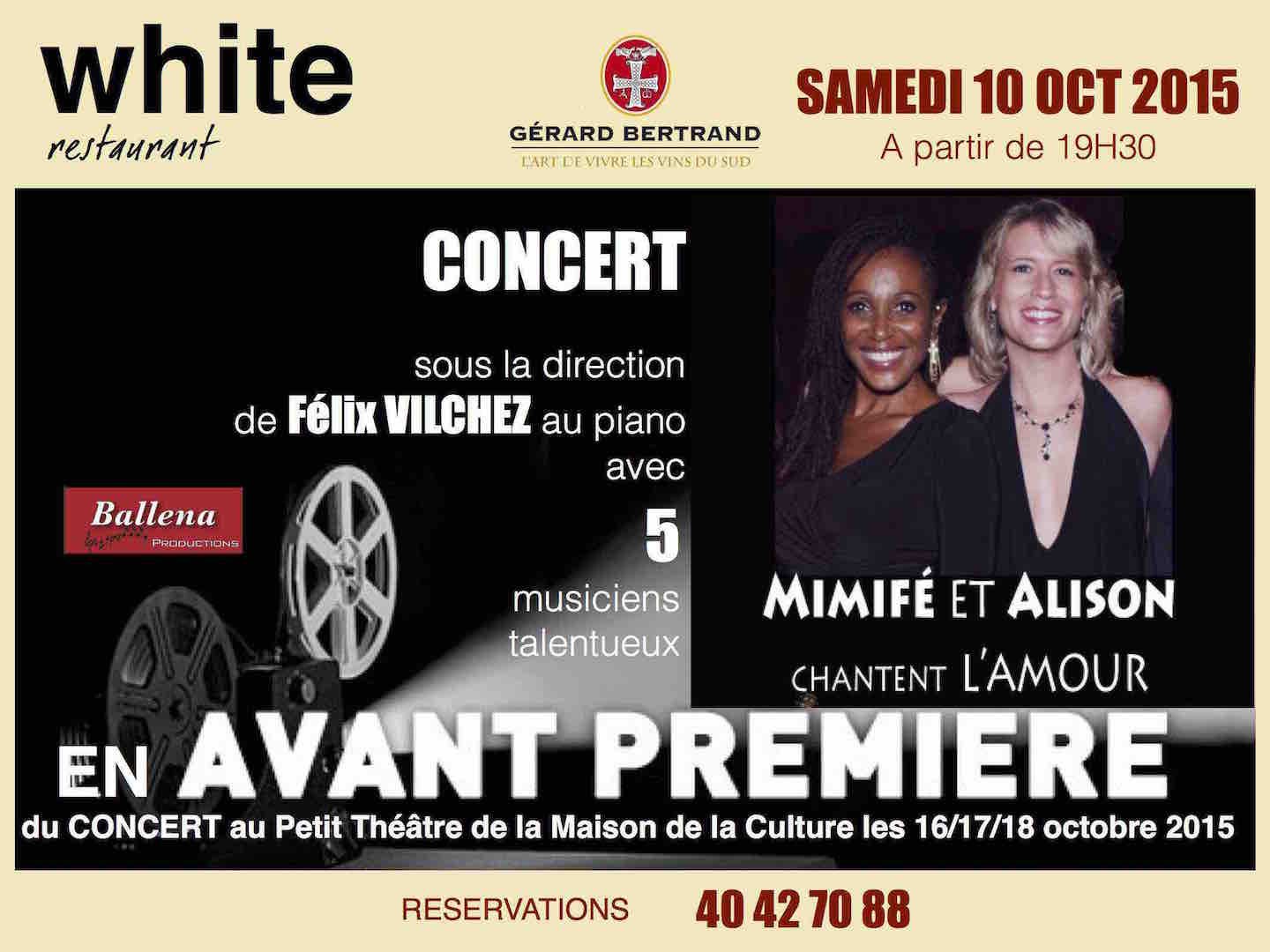 Mi Mi Fé & Alison au white restaurant - AVANT PREMIERE