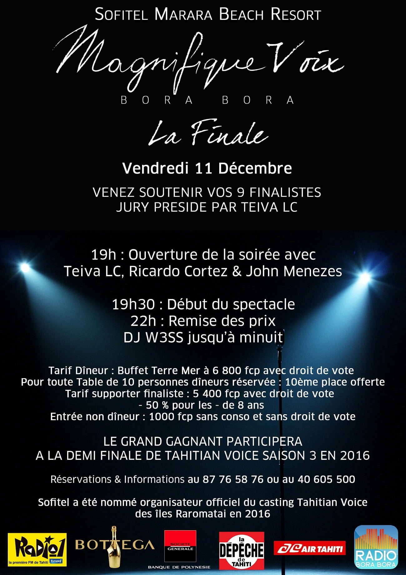 GRANDE FINALE concours Magnifique Voix Bora Bora au Sofitel Marara