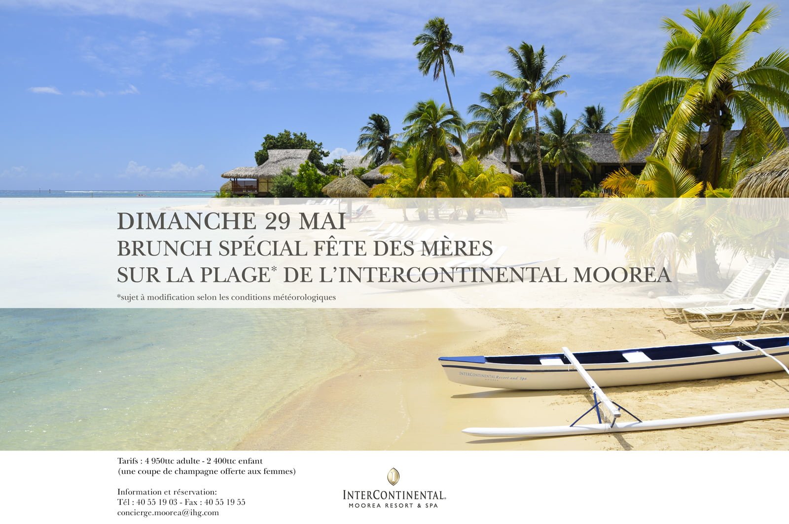 Fête des mères à l'InterContinental Moorea Resort & Spa