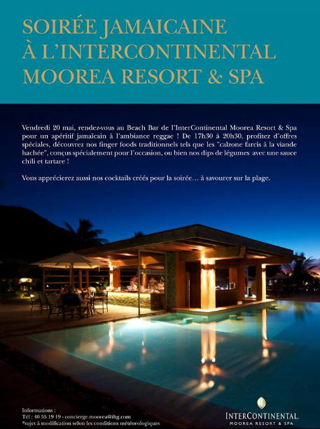 Soirée jamaïcaine à l’InterContinental Moorea Resort & Spa !